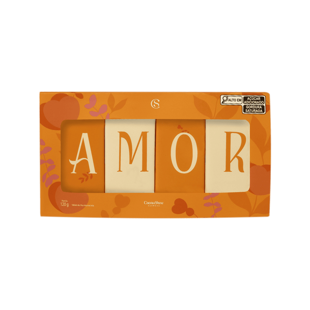 Caixa de Tabletes ao Leite Amor 120g